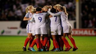England celebrate one of their goals against Bosnia